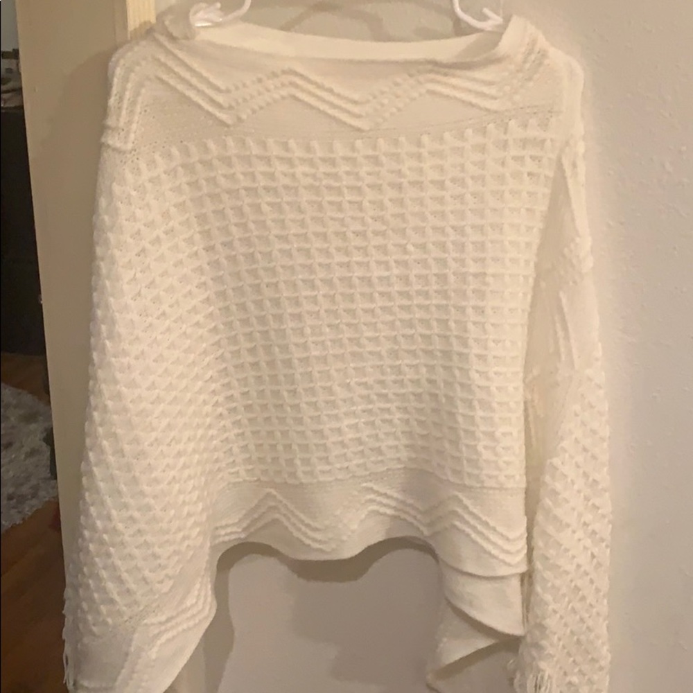 Pearl white poncho